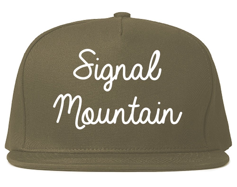 Signal Mountain Tennessee TN Script Mens Snapback Hat Grey