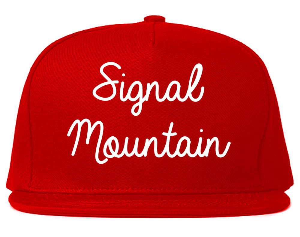 Signal Mountain Tennessee TN Script Mens Snapback Hat Red
