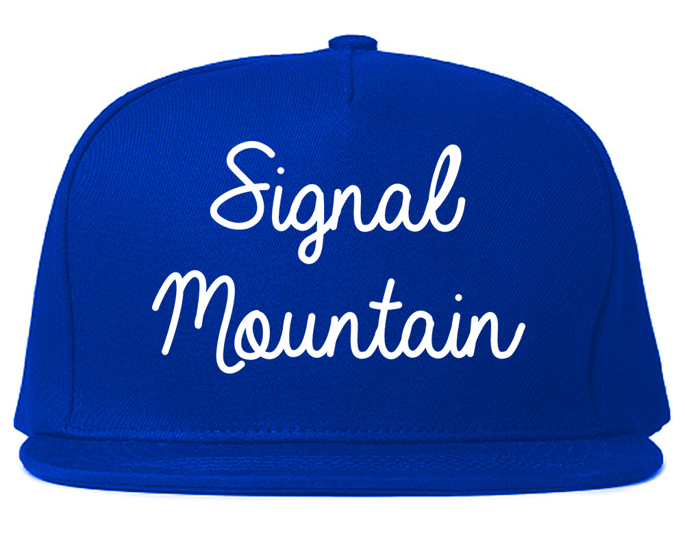 Signal Mountain Tennessee TN Script Mens Snapback Hat Royal Blue