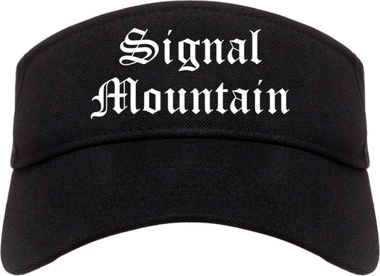 Signal Mountain Tennessee TN Old English Mens Visor Cap Hat Black