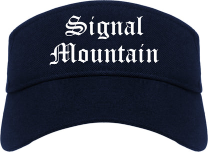 Signal Mountain Tennessee TN Old English Mens Visor Cap Hat Navy Blue