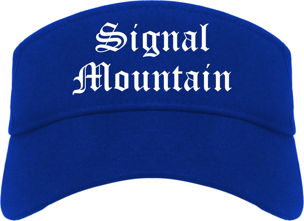 Signal Mountain Tennessee TN Old English Mens Visor Cap Hat Royal Blue