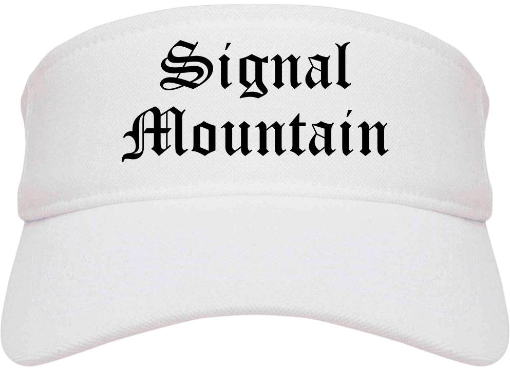 Signal Mountain Tennessee TN Old English Mens Visor Cap Hat White