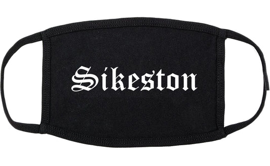 Sikeston Missouri MO Old English Cotton Face Mask Black