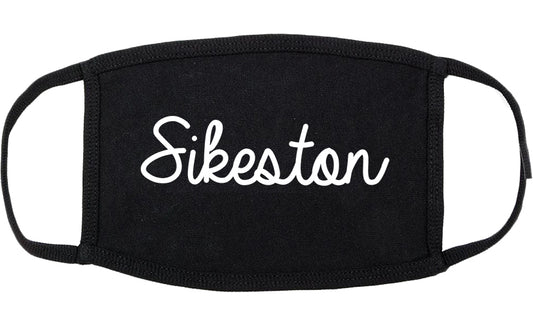 Sikeston Missouri MO Script Cotton Face Mask Black