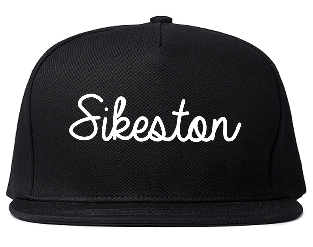 Sikeston Missouri MO Script Mens Snapback Hat Black