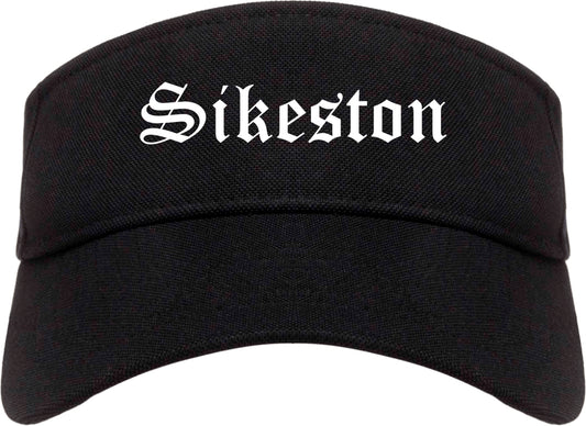 Sikeston Missouri MO Old English Mens Visor Cap Hat Black