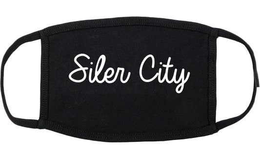 Siler City North Carolina NC Script Cotton Face Mask Black