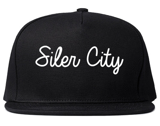 Siler City North Carolina NC Script Mens Snapback Hat Black