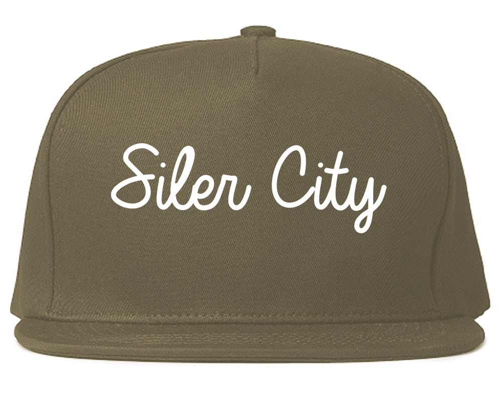 Siler City North Carolina NC Script Mens Snapback Hat Grey