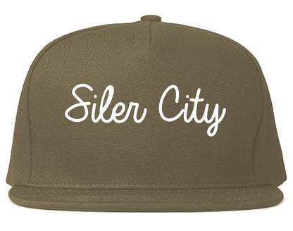 Siler City North Carolina NC Script Mens Snapback Hat Grey