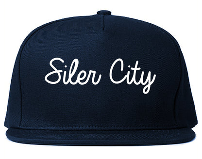 Siler City North Carolina NC Script Mens Snapback Hat Navy Blue