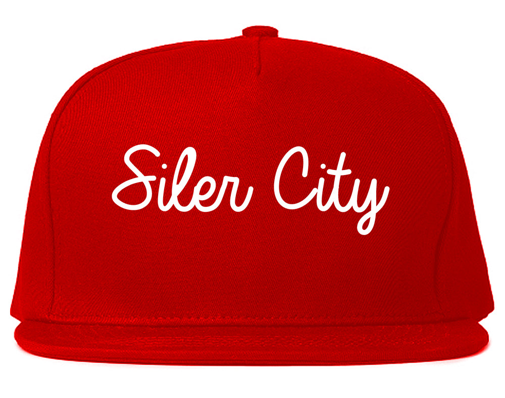 Siler City North Carolina NC Script Mens Snapback Hat Red
