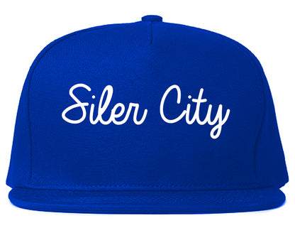 Siler City North Carolina NC Script Mens Snapback Hat Royal Blue
