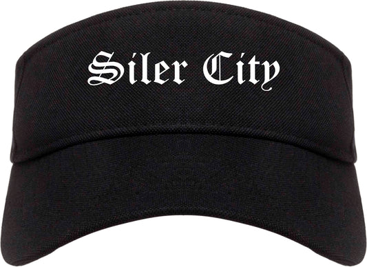 Siler City North Carolina NC Old English Mens Visor Cap Hat Black