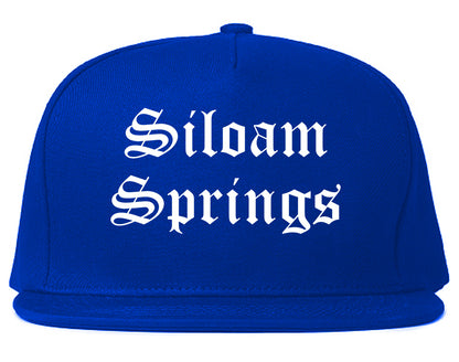 Siloam Springs Arkansas AR Old English Mens Snapback Hat Royal Blue