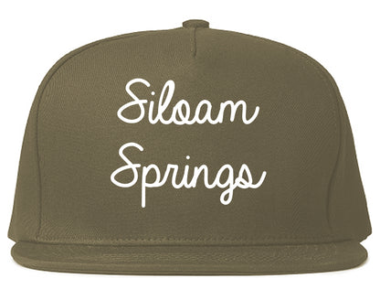 Siloam Springs Arkansas AR Script Mens Snapback Hat Grey