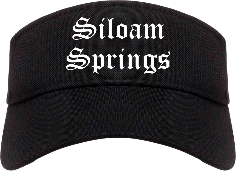 Siloam Springs Arkansas AR Old English Mens Visor Cap Hat Black
