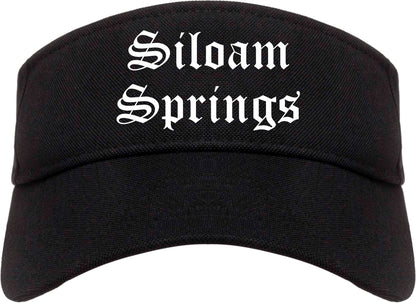 Siloam Springs Arkansas AR Old English Mens Visor Cap Hat Black