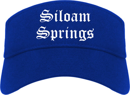 Siloam Springs Arkansas AR Old English Mens Visor Cap Hat Royal Blue