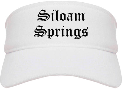 Siloam Springs Arkansas AR Old English Mens Visor Cap Hat White