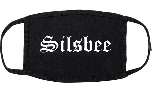 Silsbee Texas TX Old English Cotton Face Mask Black