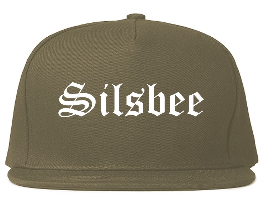 Silsbee Texas TX Old English Mens Snapback Hat Grey