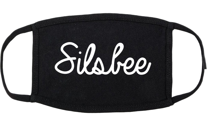 Silsbee Texas TX Script Cotton Face Mask Black
