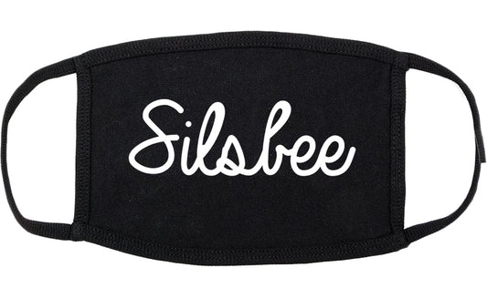 Silsbee Texas TX Script Cotton Face Mask Black