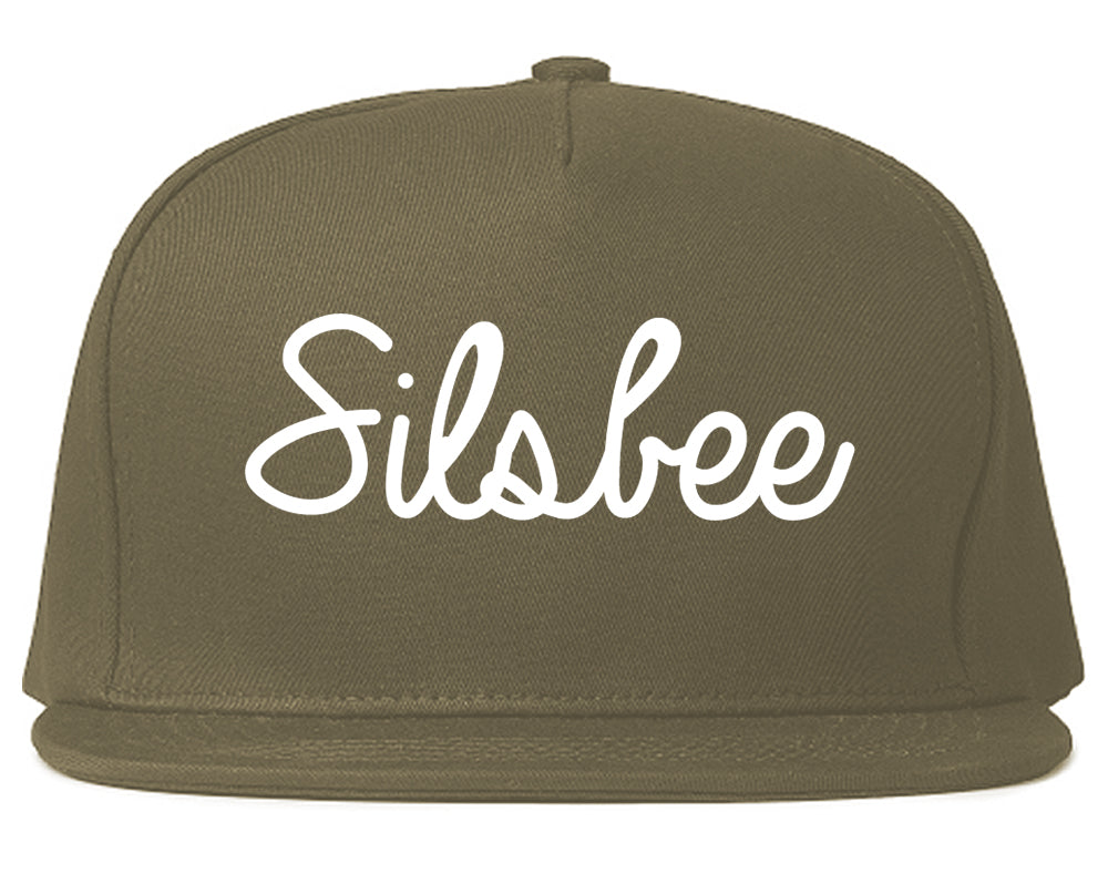 Silsbee Texas TX Script Mens Snapback Hat Grey