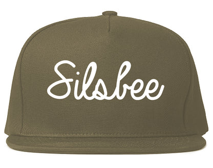 Silsbee Texas TX Script Mens Snapback Hat Grey
