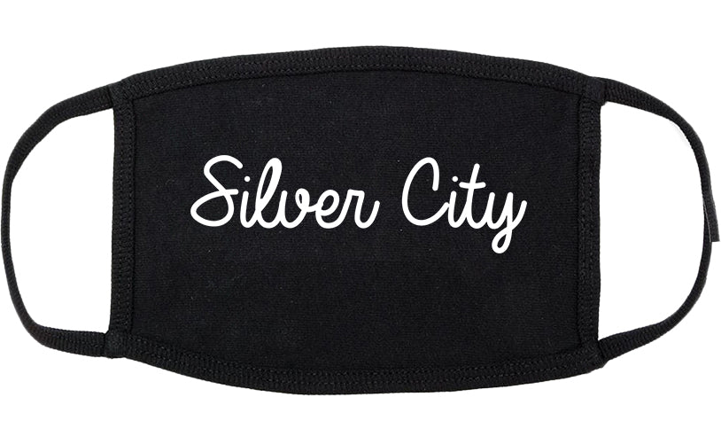 Silver City New Mexico NM Script Cotton Face Mask Black