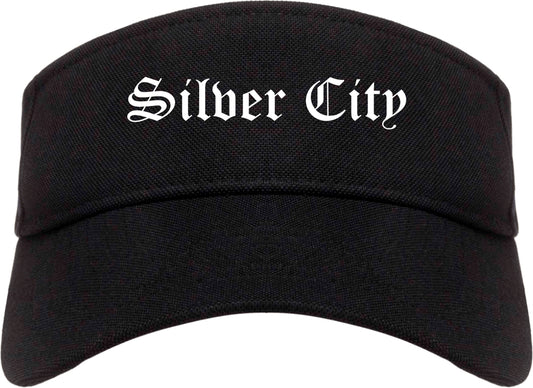 Silver City New Mexico NM Old English Mens Visor Cap Hat Black