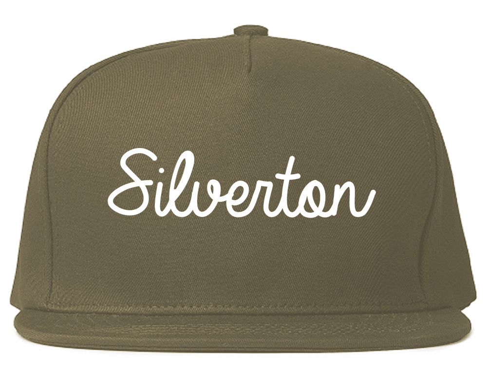 Silverton Ohio OH Script Mens Snapback Hat Grey