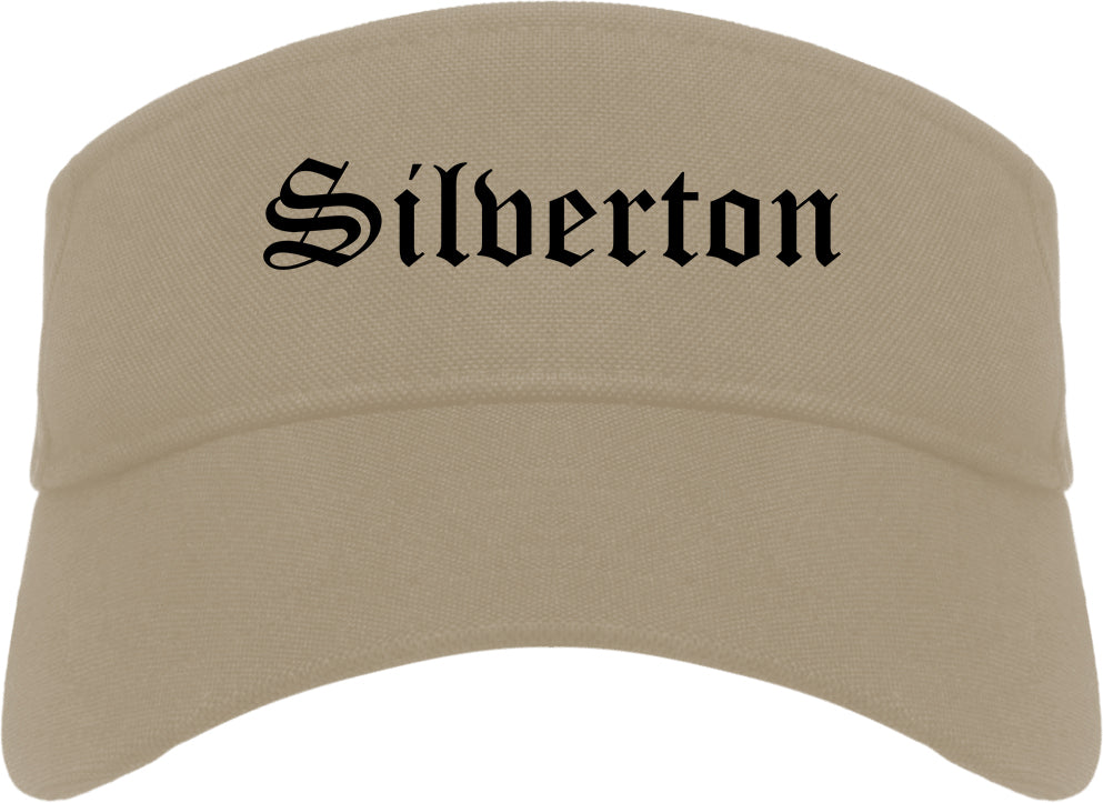Silverton Ohio OH Old English Mens Visor Cap Hat Khaki