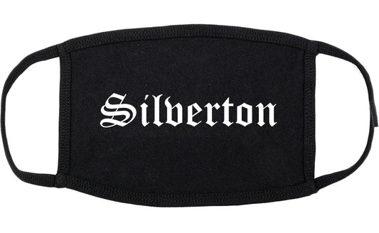 Silverton Oregon OR Old English Cotton Face Mask Black