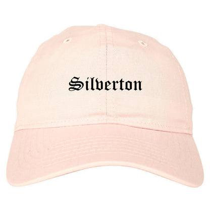 Silverton Oregon OR Old English Mens Dad Hat Baseball Cap Pink