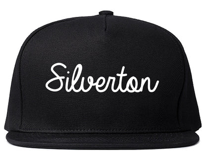 Silverton Oregon OR Script Mens Snapback Hat Black