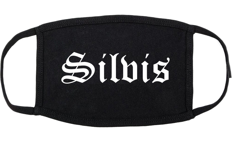 Silvis Illinois IL Old English Cotton Face Mask Black