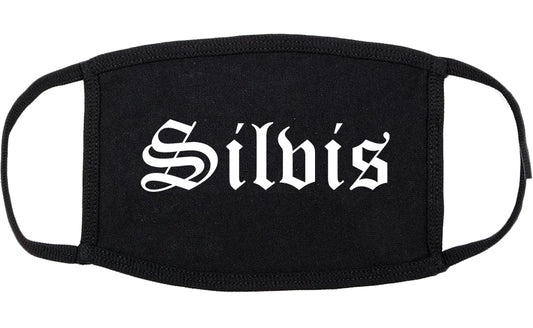 Silvis Illinois IL Old English Cotton Face Mask Black