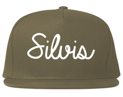 Silvis Illinois IL Script Mens Snapback Hat Grey