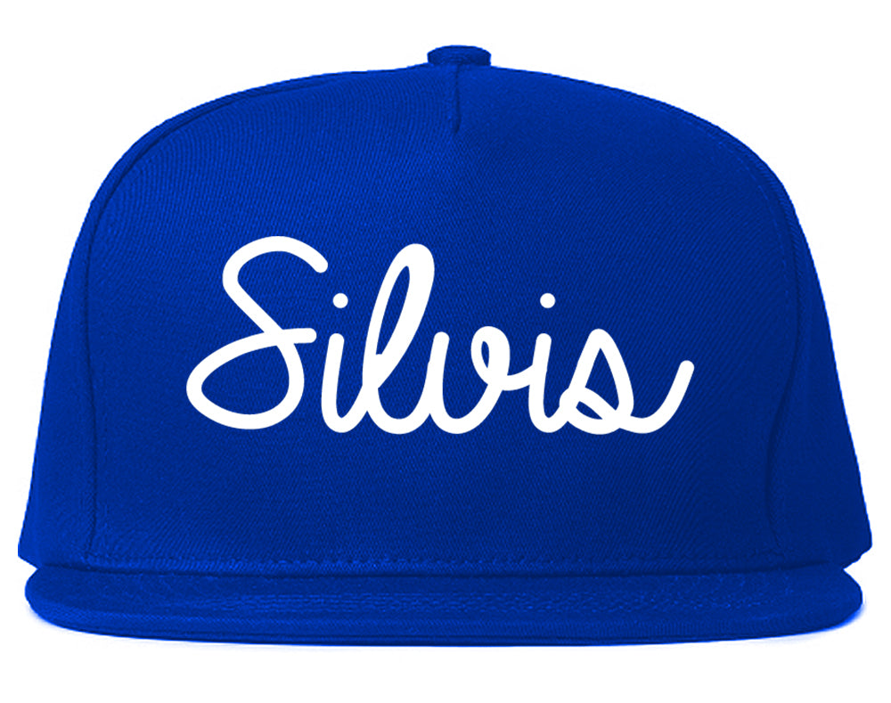 Silvis Illinois IL Script Mens Snapback Hat Royal Blue