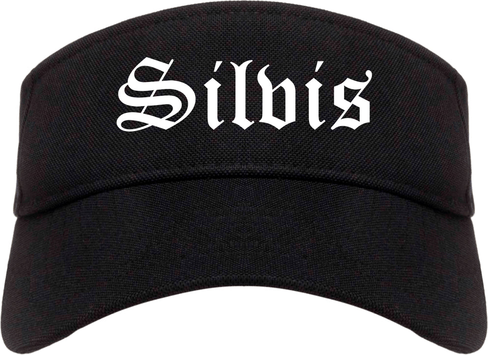 Silvis Illinois IL Old English Mens Visor Cap Hat Black