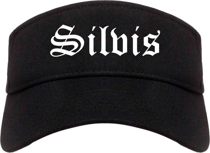 Silvis Illinois IL Old English Mens Visor Cap Hat Black