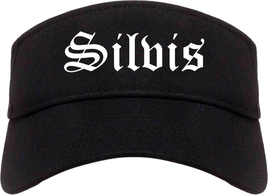 Silvis Illinois IL Old English Mens Visor Cap Hat Black