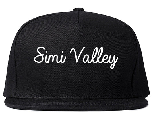 Simi Valley California CA Script Mens Snapback Hat Black