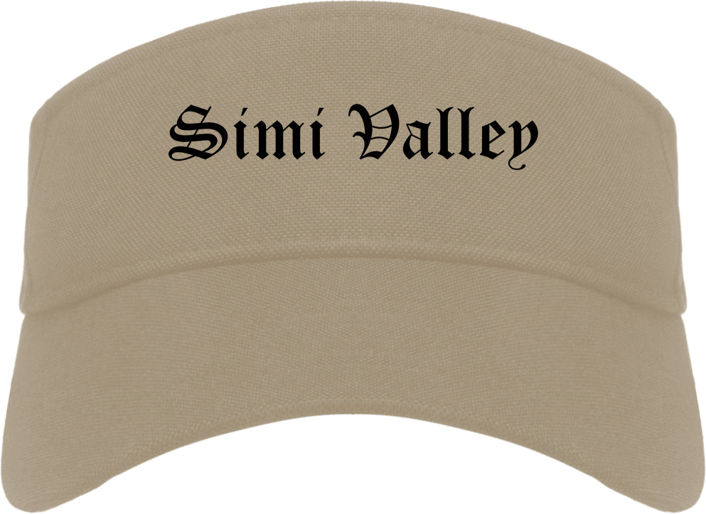 Simi Valley California CA Old English Mens Visor Cap Hat Khaki