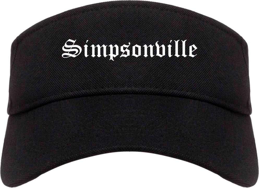 Simpsonville South Carolina SC Old English Mens Visor Cap Hat Black