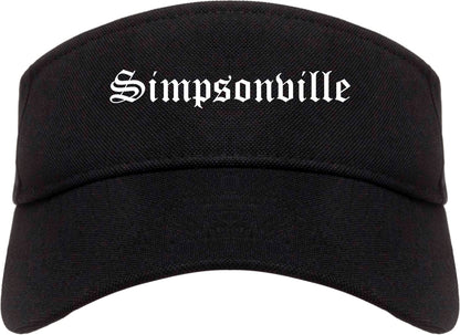 Simpsonville South Carolina SC Old English Mens Visor Cap Hat Black
