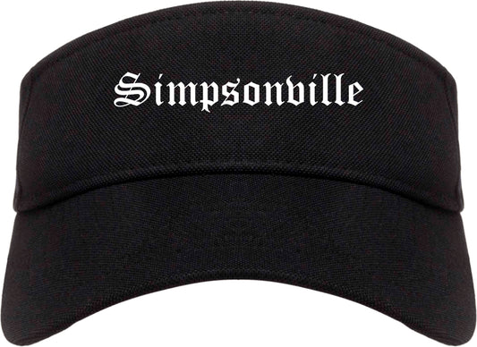Simpsonville South Carolina SC Old English Mens Visor Cap Hat Black